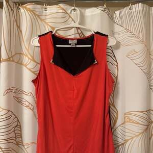 Worthington Red Orange Sleeveless Blouse